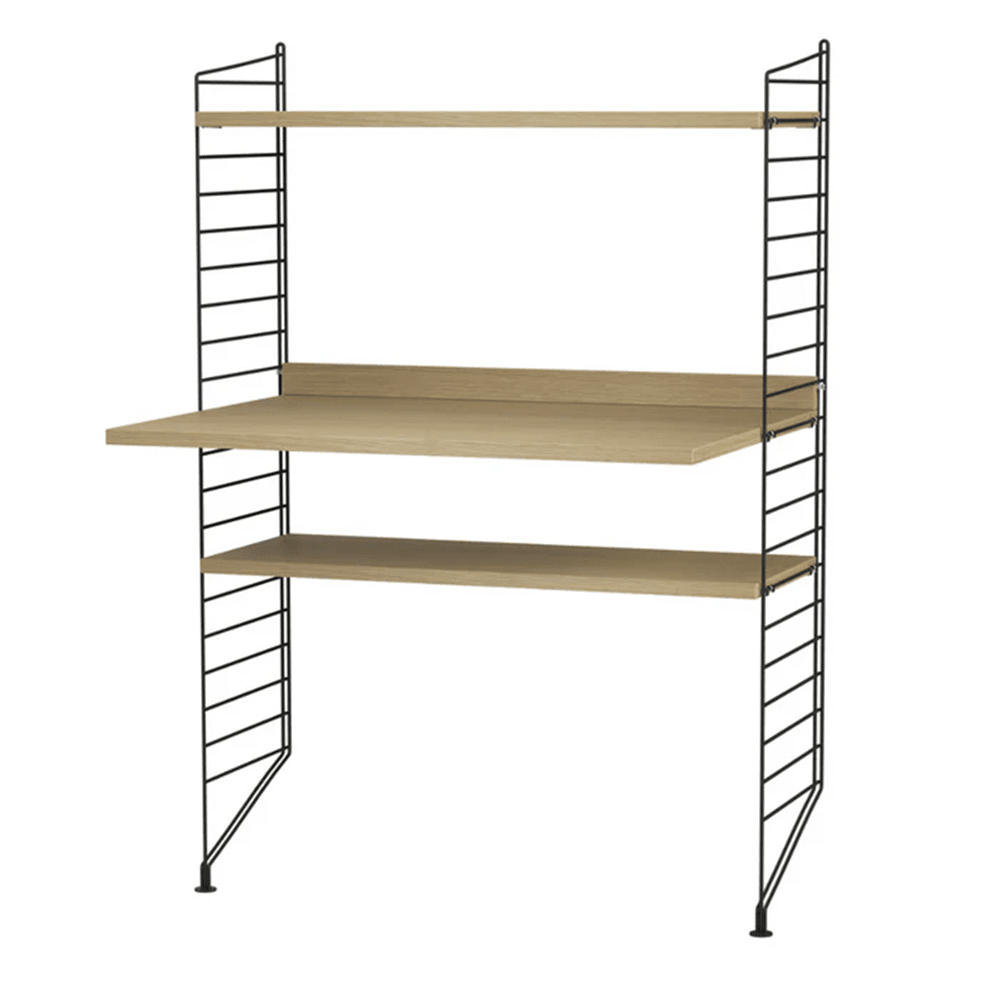 String Workspace H Shelves String Furniture Oak / Black 