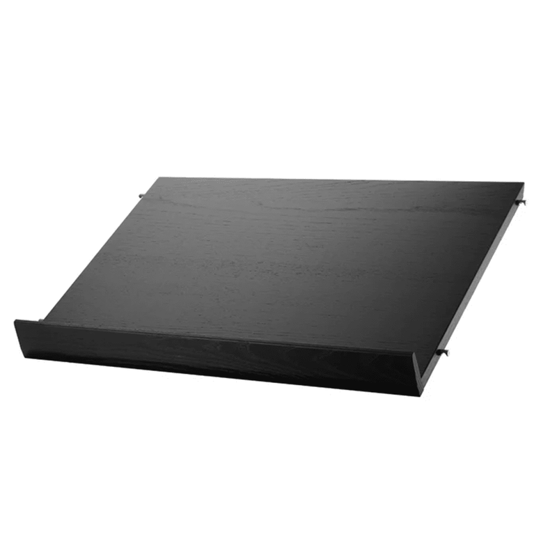 Wood Magazine Shelf Shelves String Furniture 22.8 Black Stained Ash 