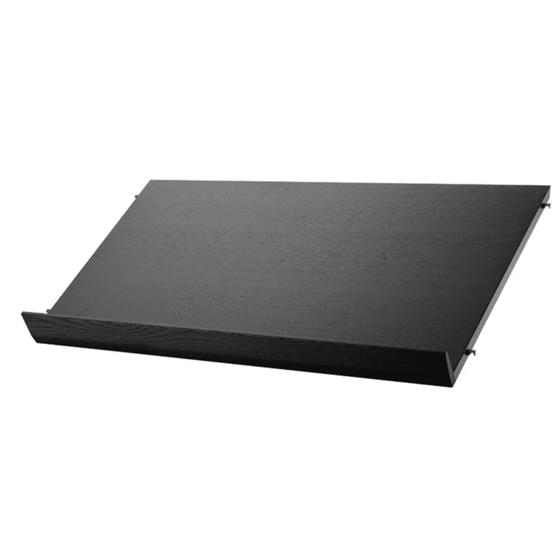 Wood Magazine Shelf Shelves String Furniture 30.7 Black Stained Ash 