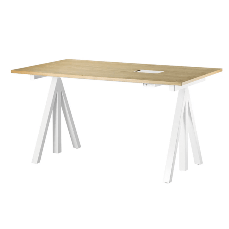 Works Height-Adjustable Work Desk Desk String Furniture 55.1" Oak 