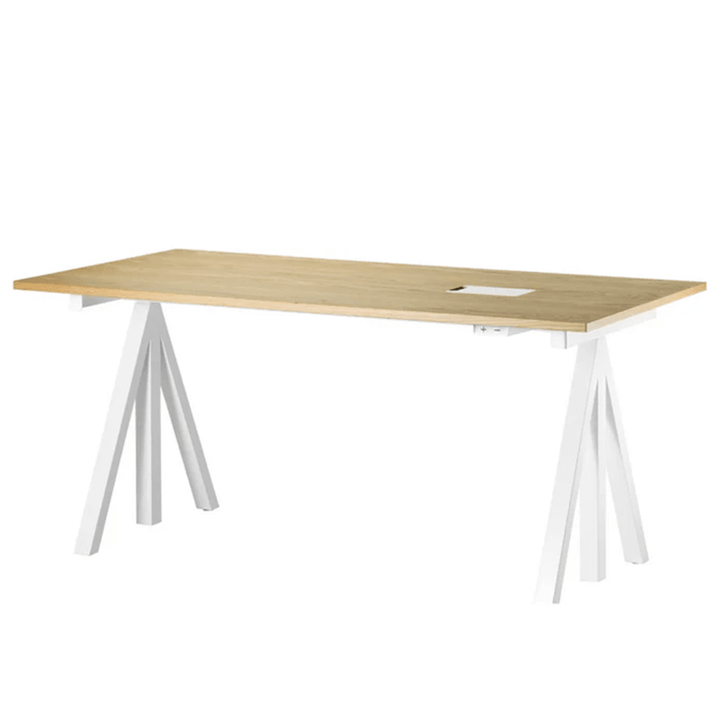 Works Height-Adjustable Work Desk Desk String Furniture 63" Oak 