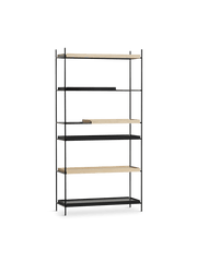 Tray Shelf - High Shelves Woud 1 Short 2 Wide Oak + 1 Short 2 Wide Black 