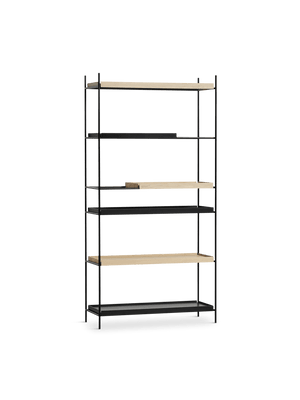 Tray Shelf - High Shelves Woud 1 Short 2 Wide Oak + 1 Short 2 Wide Black 