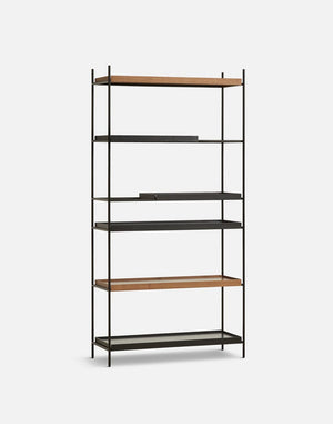 Tray Shelf - High Shelves Woud 2 Wide Walnut + 2 short & 2 Wide Black 