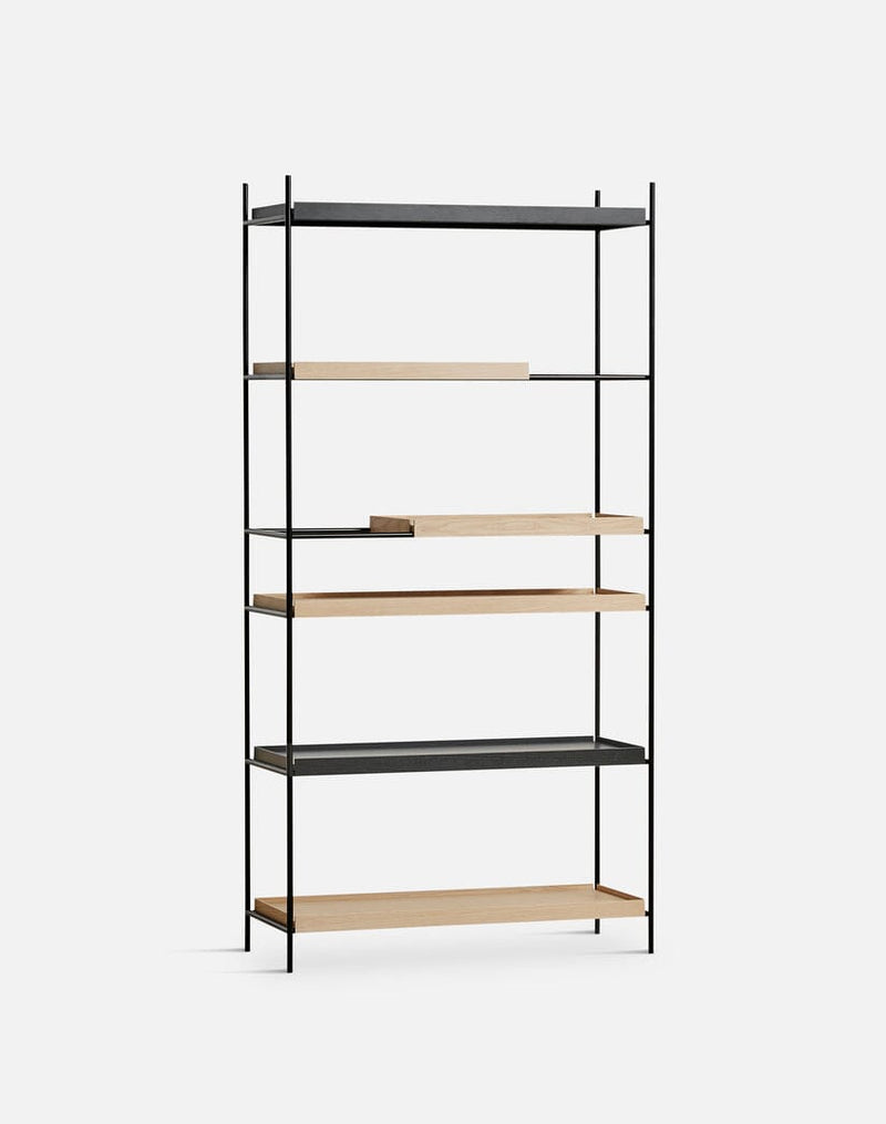 Tray Shelf - High Shelves Woud 2 Wide & 2 Short Oak + 2 Wide Black 