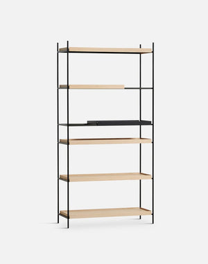 Tray Shelf - High Shelves Woud 1 Short & 4 Wide Oak + 1 Short Black 