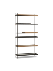 Tray Shelf - High Shelves Woud 1 Short 2 Wide Walnut + 1 Short 2 Wide Black 