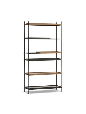 Tray Shelf - High Shelves Woud 1 Short 2 Wide Walnut + 1 Short 2 Wide Black 