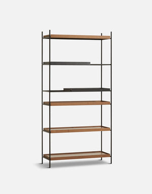 Tray Shelf - High Shelves Woud 2 Short Black + 4 Wide Walnut 