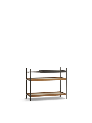 Tray Shelf - Low Shelves Woud 1 Short Black + 2 Wide Walnut 