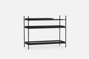 Tray Shelf - Low Shelves Woud 1 Short Black + 2 Wide Black 