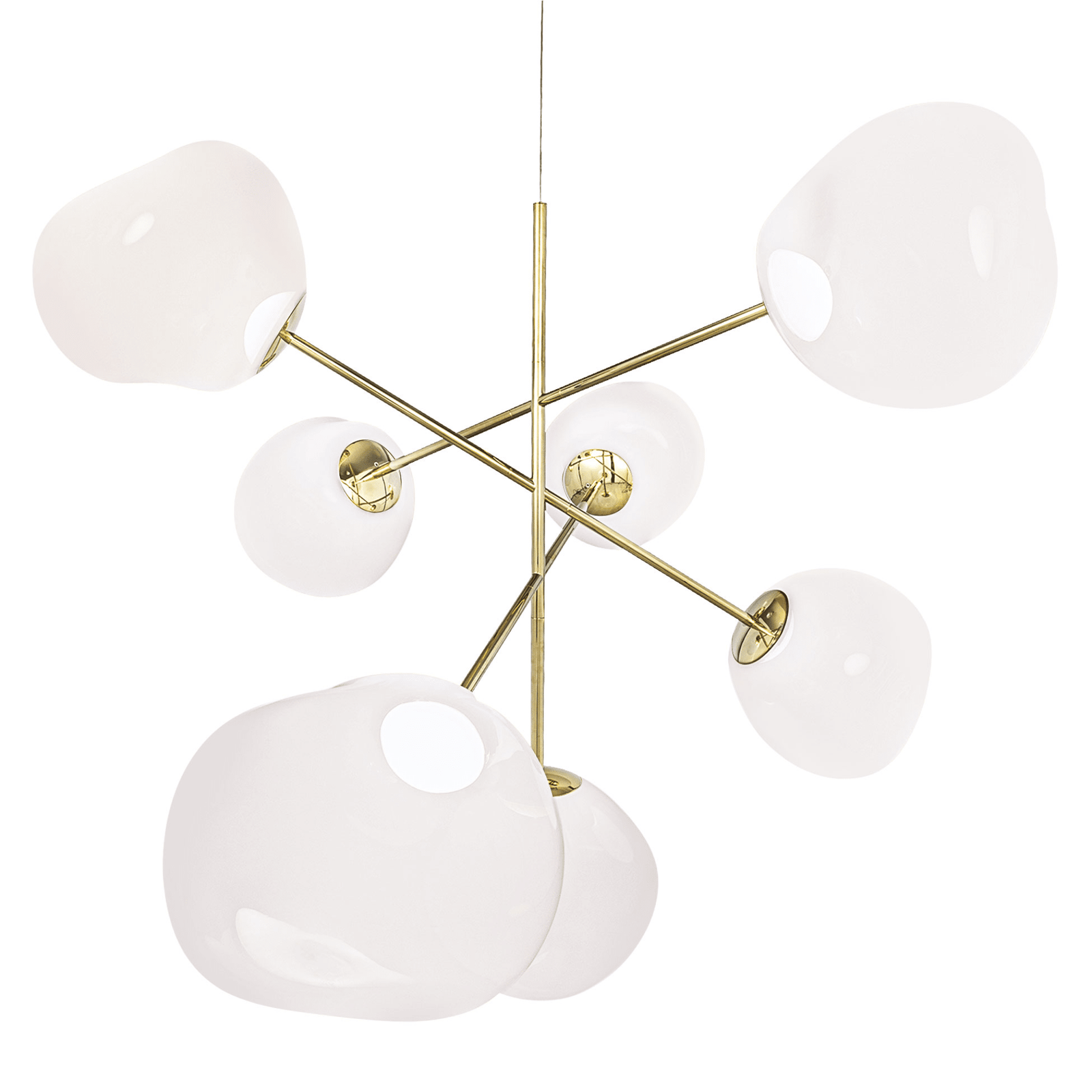 Melt LED Large Chandelier suspension lamps Tom Dixon Opal/Gold 