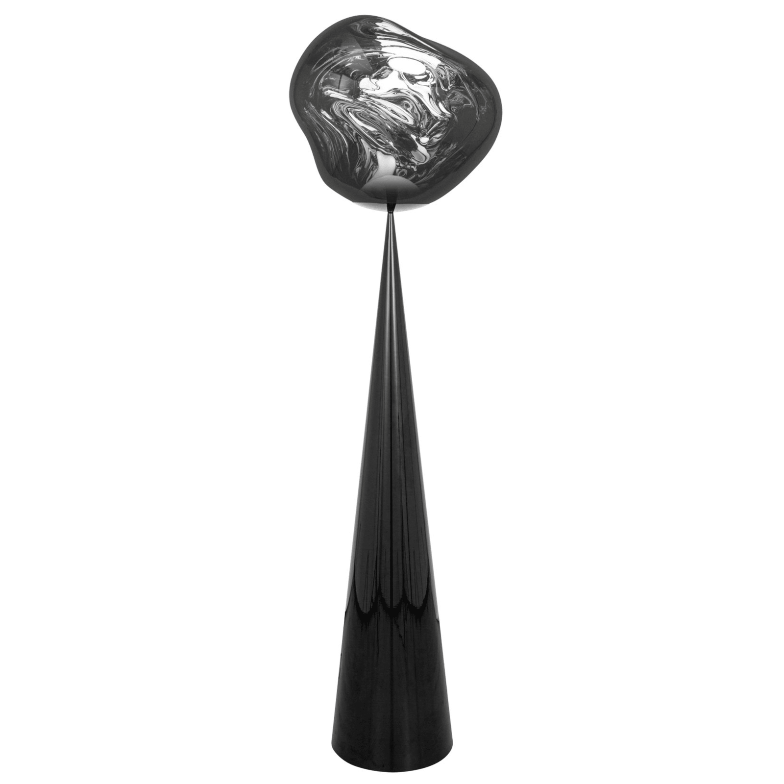 Melt Cone Fat Floor Lamp Floor Lamps Tom Dixon Black/Silver 
