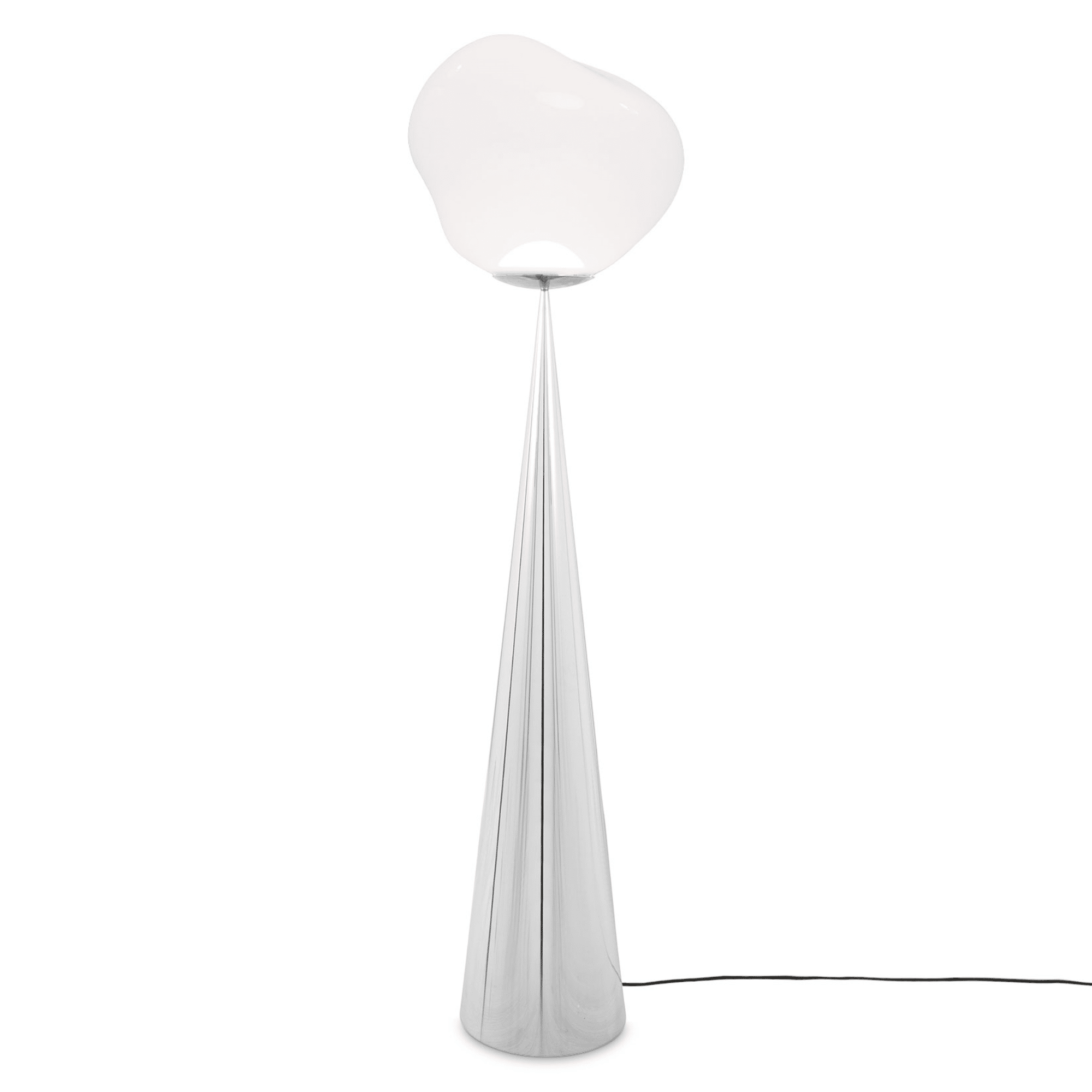 Melt Cone Fat Floor Lamp Floor Lamps Tom Dixon Silver/Opal 