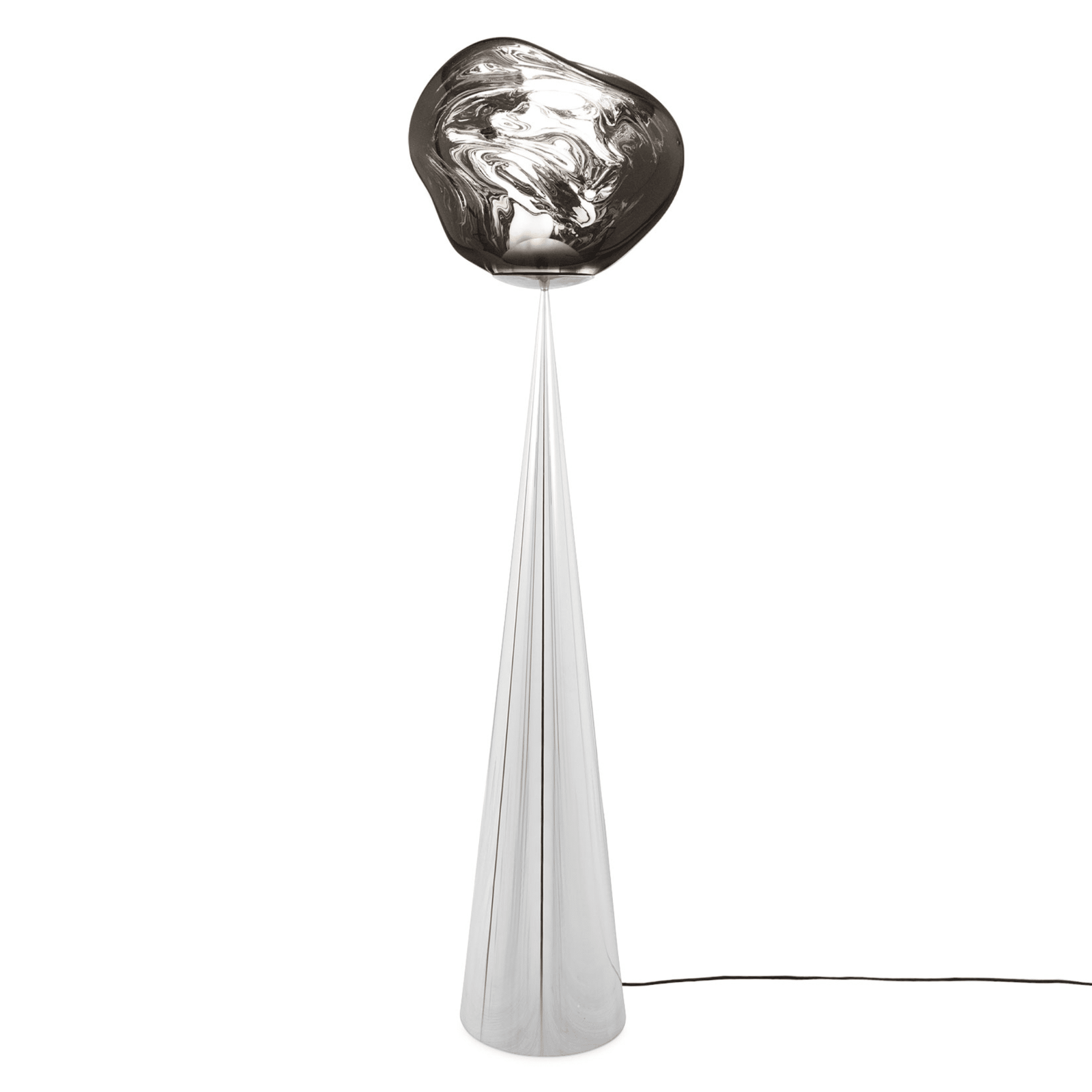 Melt Cone Fat Floor Lamp Floor Lamps Tom Dixon Silver/Silver 