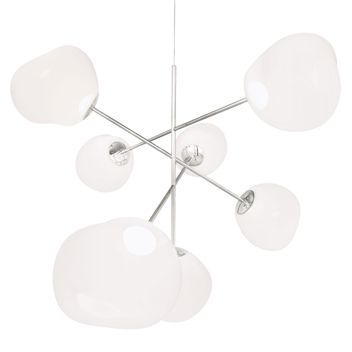 Melt LED Large Chandelier suspension lamps Tom Dixon Opal/Silver 