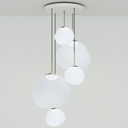 Melt LED Large Round Pendant Light suspension lamps Tom Dixon Opal/Gold 