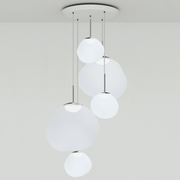 Melt LED Large Round Pendant Light suspension lamps Tom Dixon Opal/Silver 