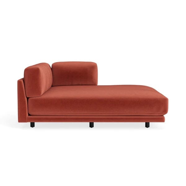 Sunday Chaise Chaise Longue BluDot Right Arm Tomato Velvet 