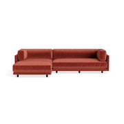 Sunday Small Sofa with Chaise Sofa BluDot Tomato Velvet Left Chaise 