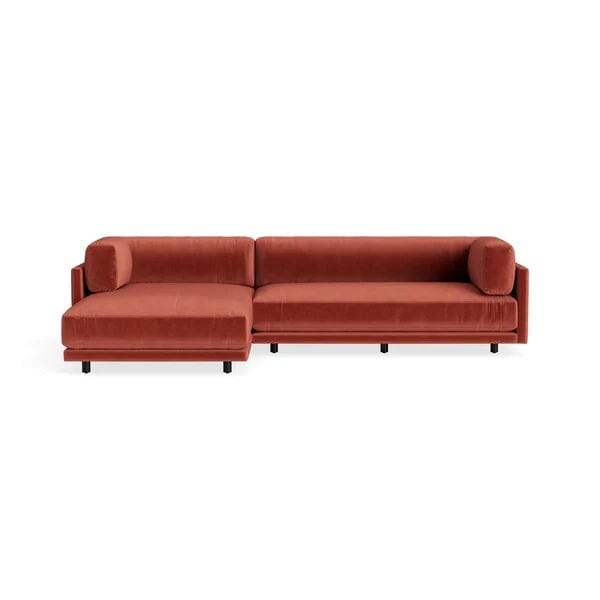 Sunday Small Sofa with Chaise Sofa BluDot Tomato Velvet Left Chaise 