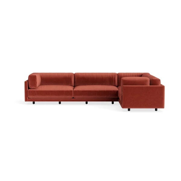Sunday L Sectional Sofa sofa BluDot Tomato Velvet Left 