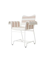 Tropique Outdoor Dining Chair Dining chairs Gubi Without Fringes Classic White Semi Matt Leslie Stripe Limonta (CAL 117 compliant) (40))