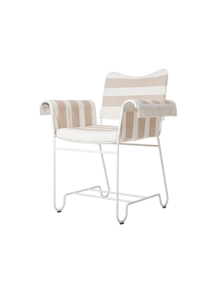 Tropique Outdoor Dining Chair Dining chairs Gubi Without Fringes Classic White Semi Matt Leslie Stripe Limonta (CAL 117 compliant) (40))