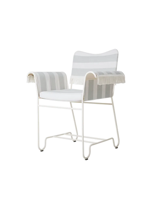 Tropique Outdoor Dining Chair Dining chairs Gubi With Fringes Classic White Semi Matt Leslie Stripe Limonta (CAL 117 compliant) (20))