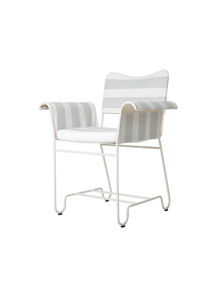 Tropique Outdoor Dining Chair Dining chairs Gubi Without Fringes Classic White Semi Matt Leslie Stripe Limonta (CAL 117 compliant) (20))