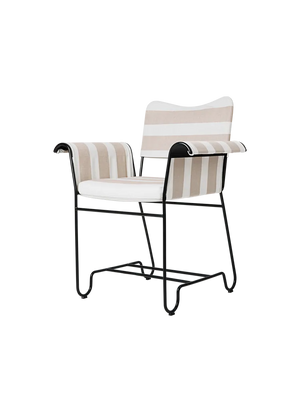 Tropique Outdoor Dining Chair Dining chairs Gubi Without Fringes Classic Black Leslie Stripe Limonta (CAL 117 compliant) (40))