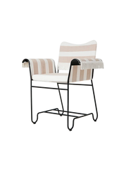 Tropique Outdoor Dining Chair Dining chairs Gubi With Fringes Classic Black Leslie Stripe Limonta (CAL 117 compliant) (40))