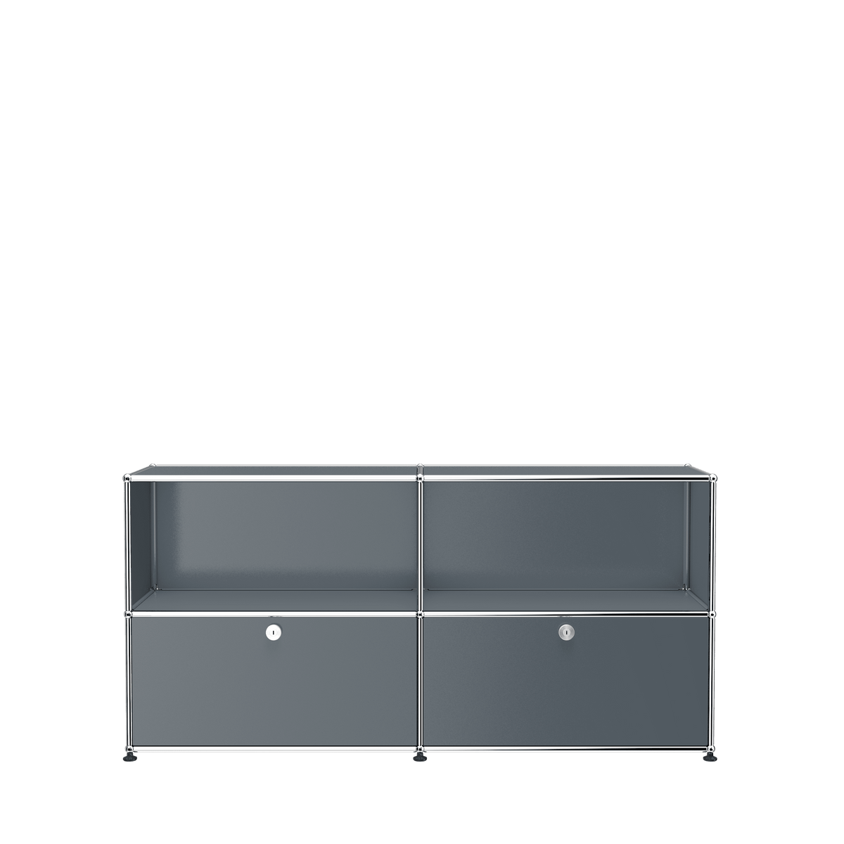 USM Haller Closed Storage Credenza C2A - With Perforated Inside upper Panels storage USM Mid-gray 