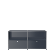 USM Haller Closed Storage Credenza C2A - With Perforated Inside upper Panels storage USM Anthracite Gray 