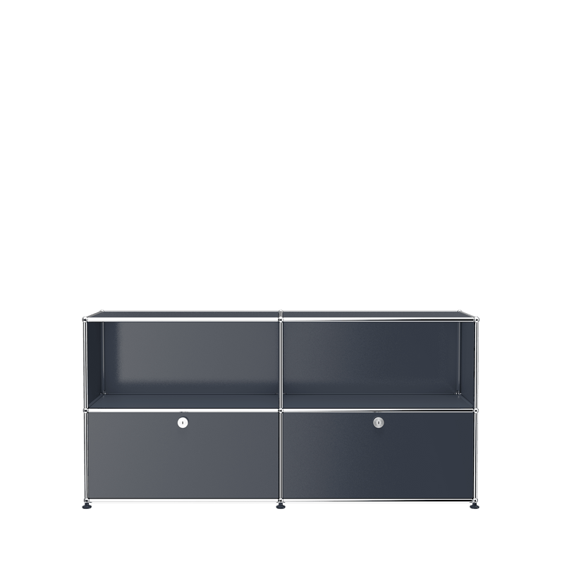USM Haller Closed Storage Credenza C2A - With Perforated Inside upper Panels storage USM Anthracite Gray 