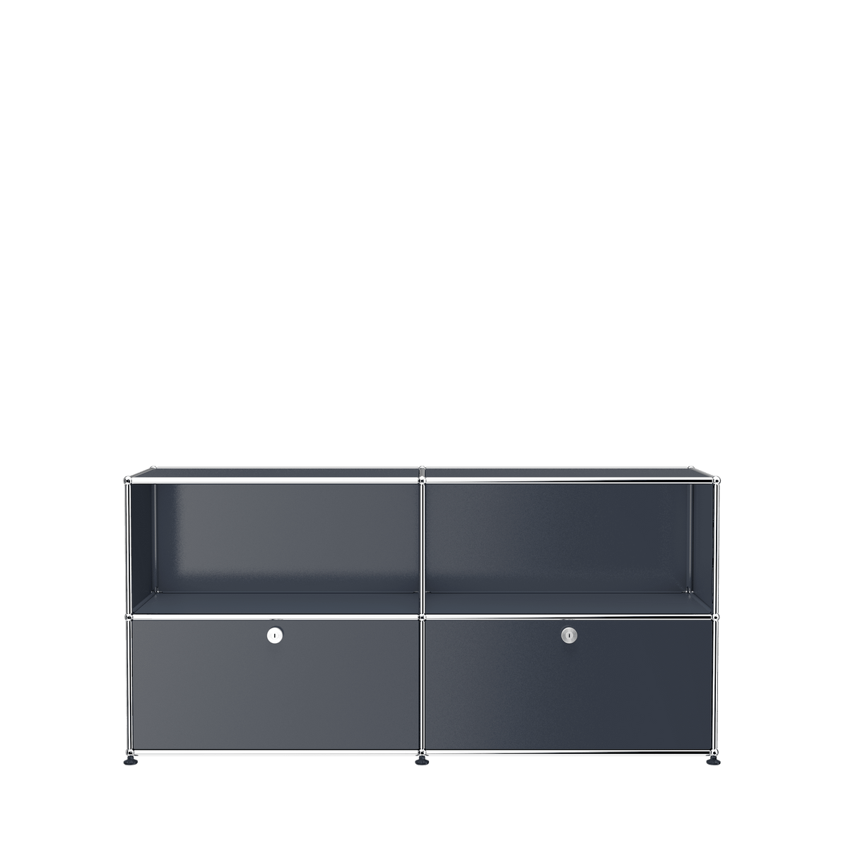 USM Haller Closed Storage Credenza C2A - With Perforated Inside upper Panels storage USM Anthracite Gray 