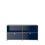 USM Haller Closed Storage Credenza C2A - With Perforated Inside upper Panels storage USM Steel Blue 