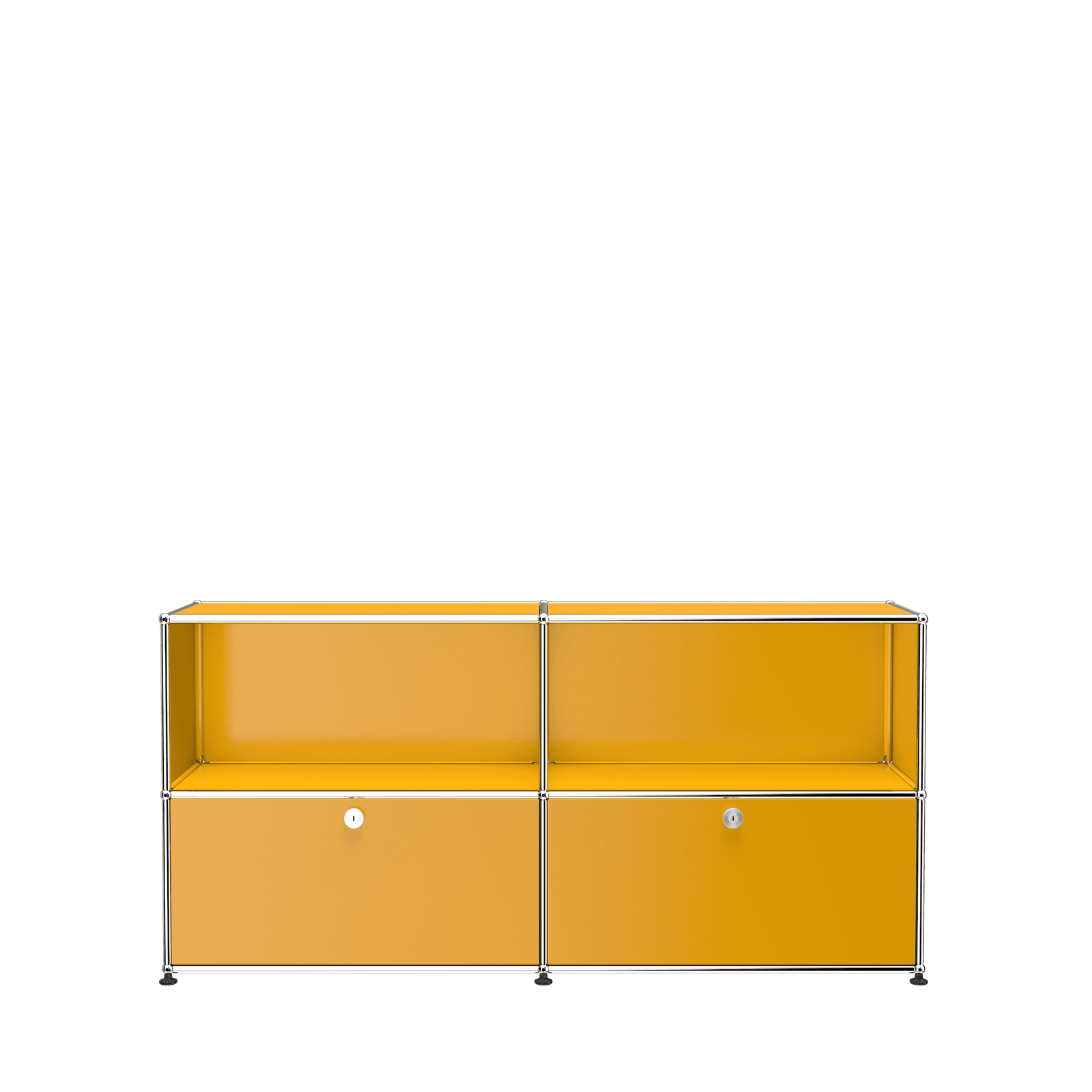 USM Haller Closed Storage Credenza C2A - With Perforated Inside upper Panels storage USM Golden Yellow 
