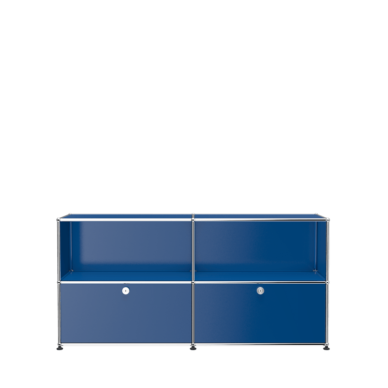 USM Haller Closed Storage Credenza C2A - With Perforated Inside upper Panels storage USM Gentian Blue 