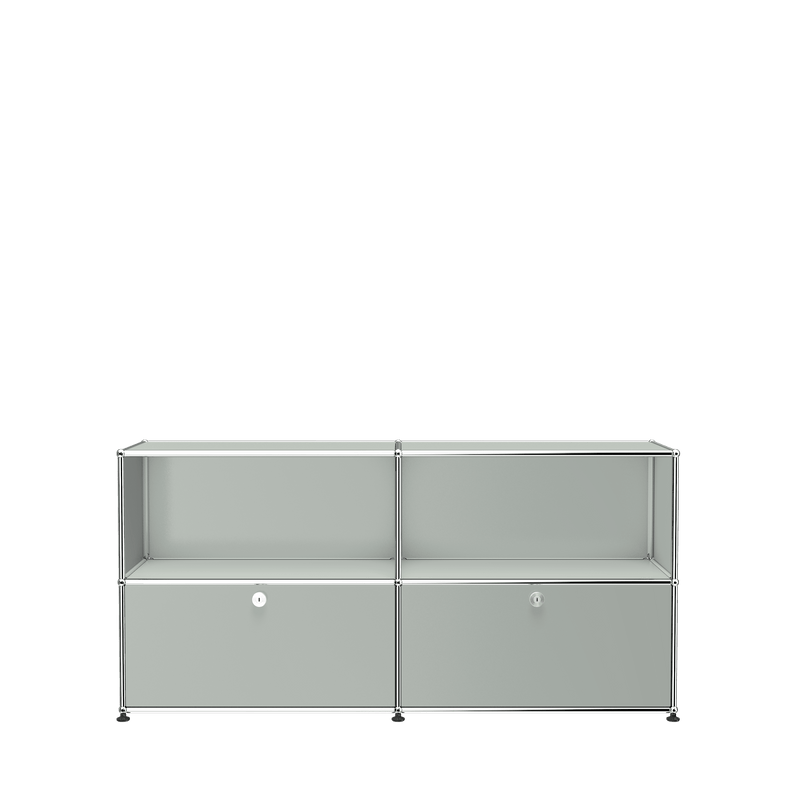 USM Haller Closed Storage Credenza C2A - With Perforated Inside upper Panels storage USM Light Grey 