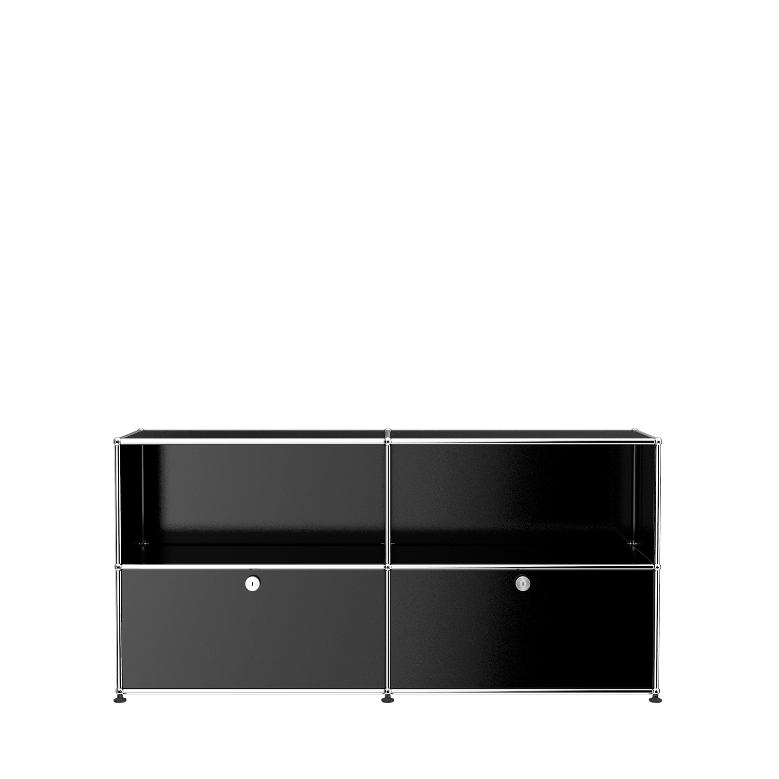 USM Haller Closed Storage Credenza C2A - With Perforated Inside upper Panels storage USM Graphite Black 