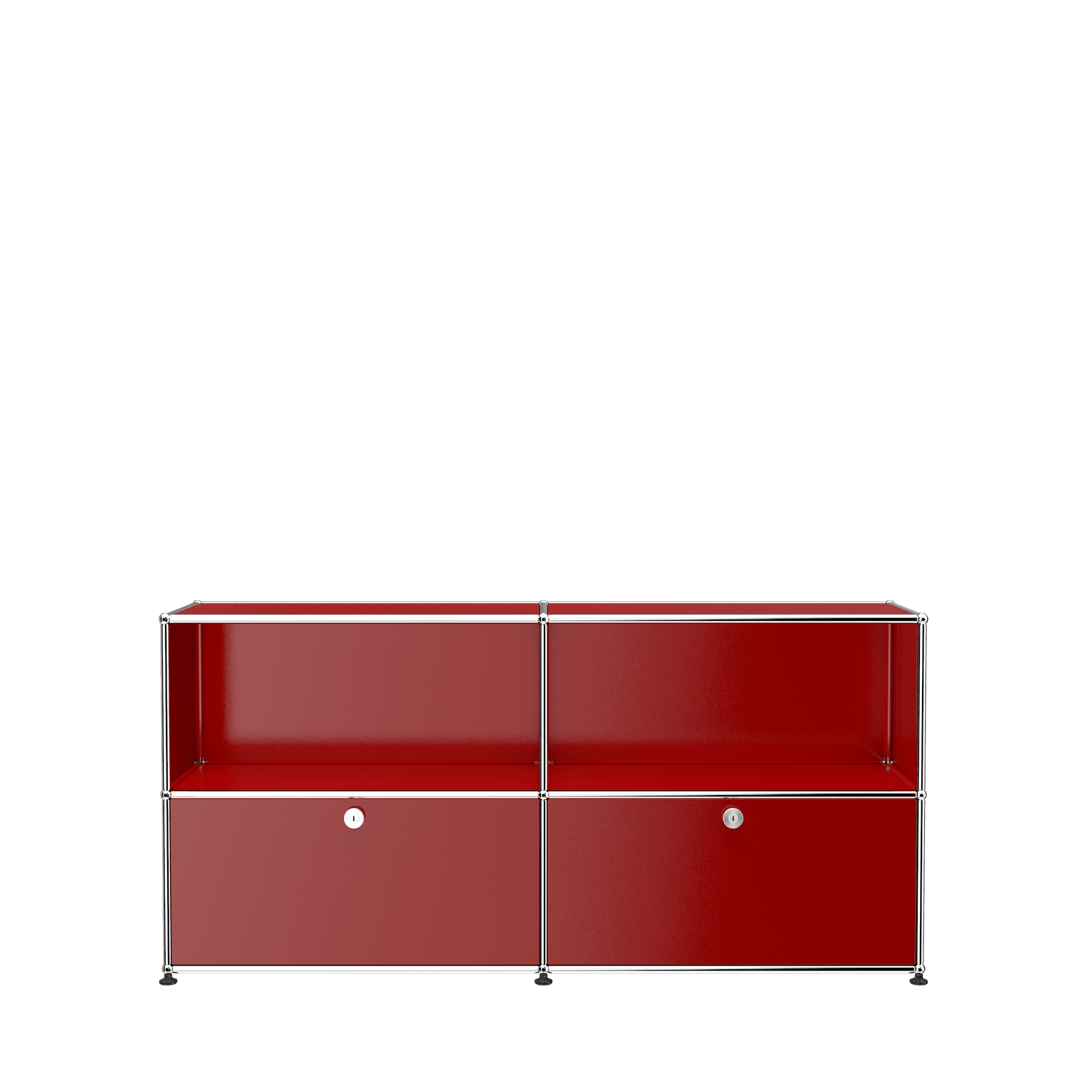 USM Haller Closed Storage Credenza C2A - With Perforated Inside upper Panels storage USM Ruby Red 