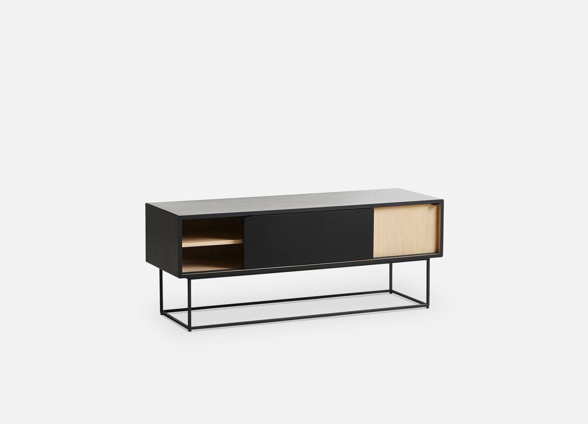 Virka Low Sideboard Sideboard Woud Black Painted Oak + Oak Veneer 