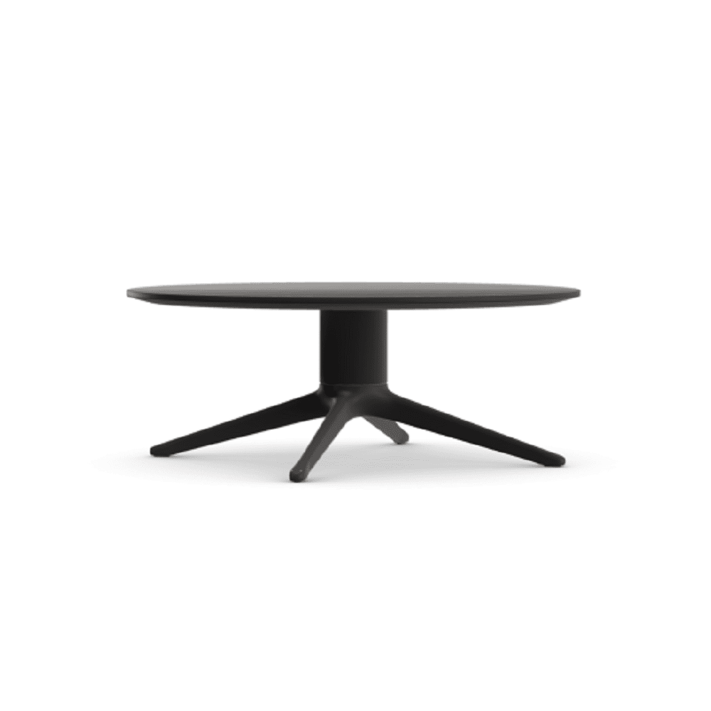 Abalon Table Coffee table Vitra MDF Powder-coated Basic Dark Deep Black Powder-Coated (Smooth) Glides for Carpet