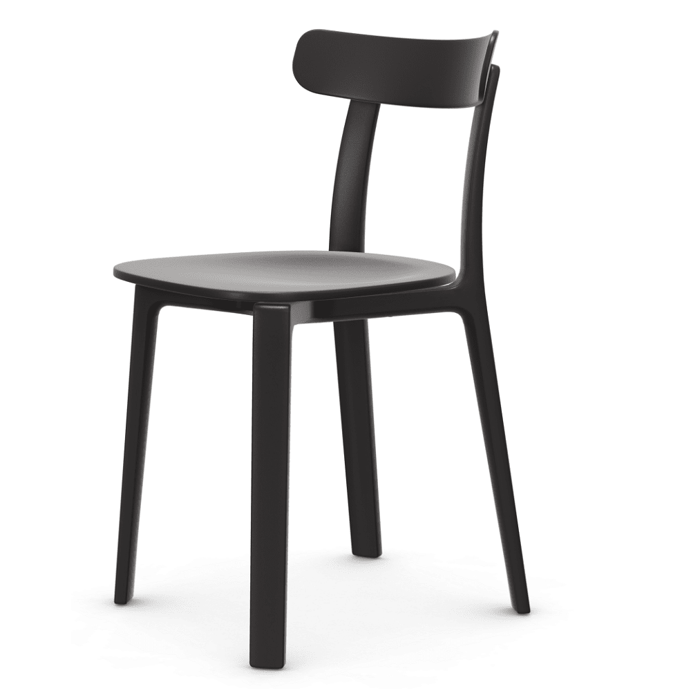 All Plastic Chair Chairs Vitra Graphite Grey Two-Tone Hard Glides Standard 