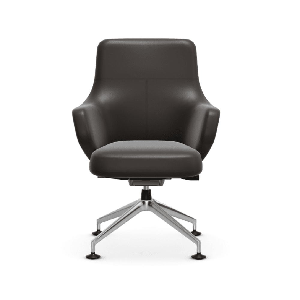 Grand Conference Lowback Chair task chair Vitra Leather - Chocolate Glides for carpet 