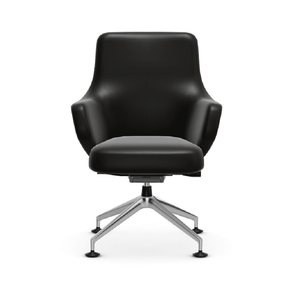 Grand Conference Lowback Chair task chair Vitra Leather - Nero Glides for carpet 