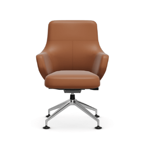 Grand Conference Lowback Chair task chair Vitra Leather Premium F - Cognac 97 +$1000.00 Glides for carpet 