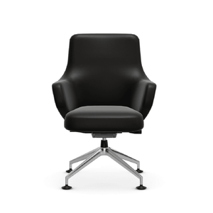 Grand Conference Lowback Chair task chair Vitra Leather Premium F - Nero 66 +$1000.00 Glides for carpet 