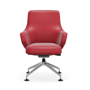 Grand Conference Lowback Chair task chair Vitra Leather - Red Glides for carpet 